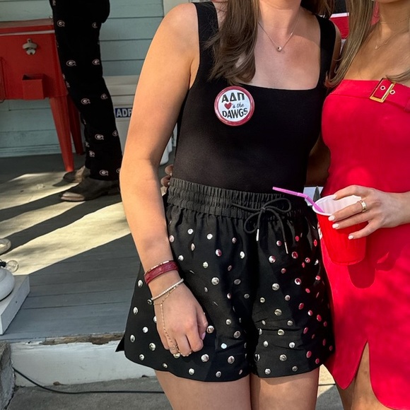 Sandro Large Round Stud Shorts - Picture 3 of 3